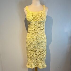 Handmade Yellow Crochet Dress size small